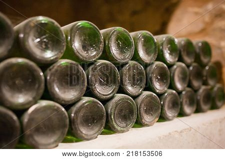 Enoteca. Wine collection in a wine cellar