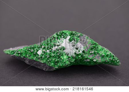 Uvarovite garnet crystal cluster with Calcit from Russia