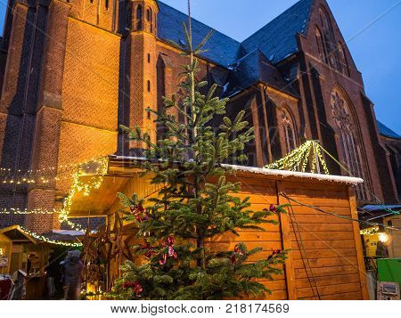 small Christmas market in the german muensterland