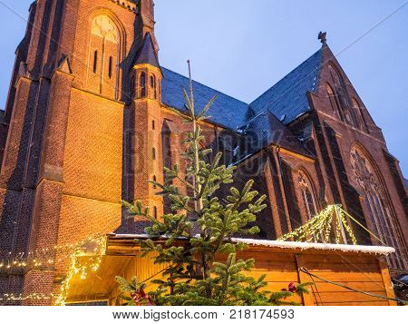 small Christmas market in the german muensterland