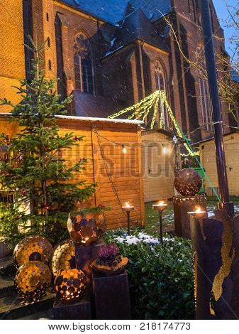 small Christmas market in the german muensterland