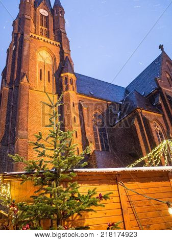 small Christmas market in the german muensterland