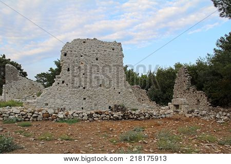 Ruins of ancient city Olimpos in Lycia. Antalya Province. Turkey