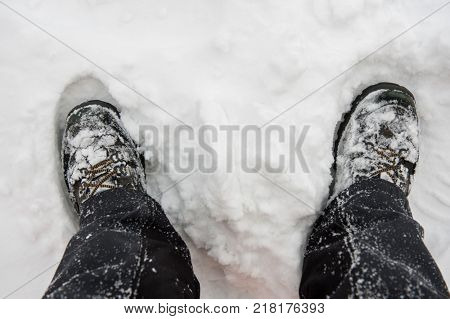 Shoes in snow