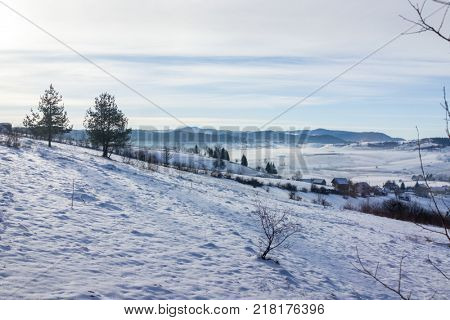 Fresh deep snow background