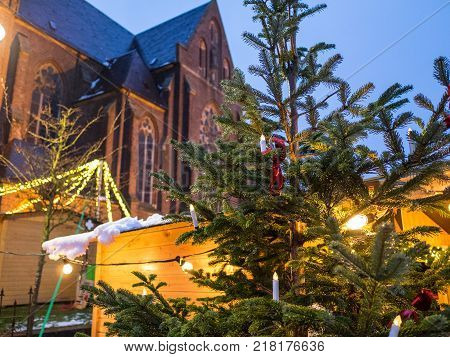 small Christmas market in the german muensterland