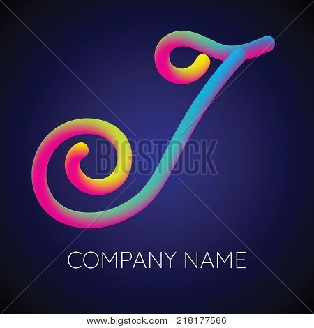 J Letter Logo Icon Blending color Design template Element. Vector illustration.