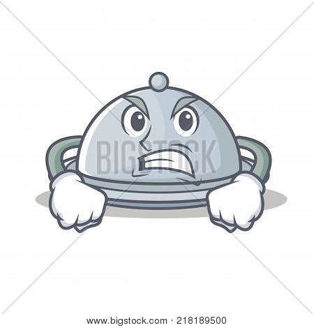 Angry tray character cartoon style vector illustration