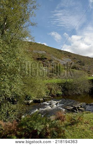 Badgworthy River in Doone Valley, Exmoor, North Devon
