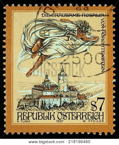 Moscow Russia - December 14 2017: A stamp printed in Austria shows the 