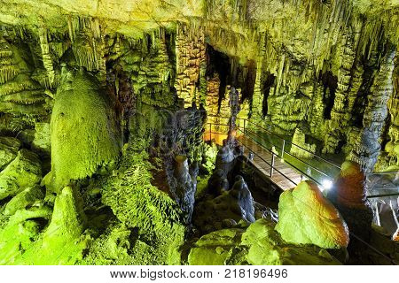 Ancient Minoan sacred Psychro cave where god Zeus was born. crete Greece