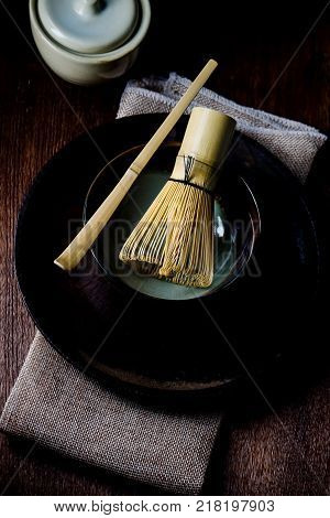Japanese Tea Caddy And Whisk For Tea Ceremony