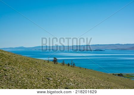 Small sea. Siberia Baikal lake in summer