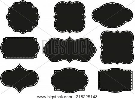 Vector set vintage labels and frame. illustrations
