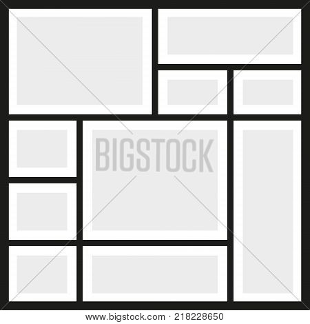Vector frames photo collage for print illustration