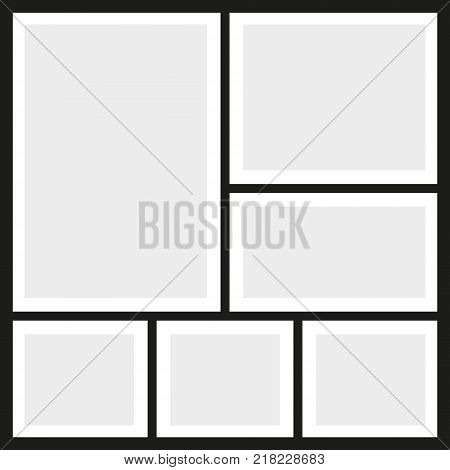 Vector frames photo collage for print illustration