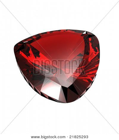 เครื่องประดับอัญมณีรูปพื้นหลังสีขาวในทริลเลียน ทับทิม