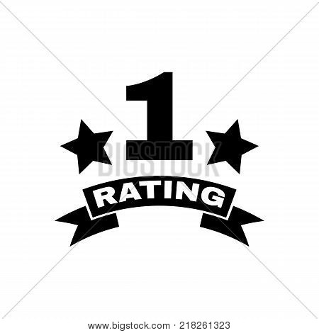 The first place rating icon. Ranking and classification, star symbol. Flat design. Stock - Vector illustration