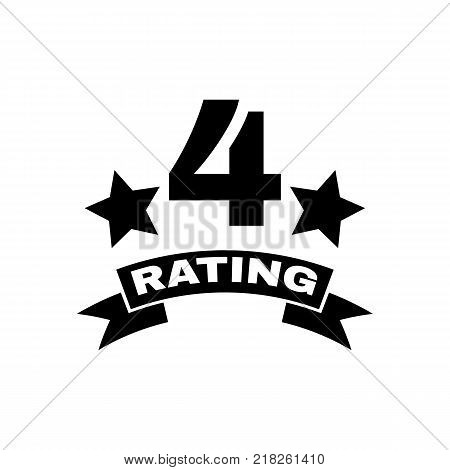 The fourth place rating icon. Ranking and classification, star symbol. Flat design. Stock - Vector illustration