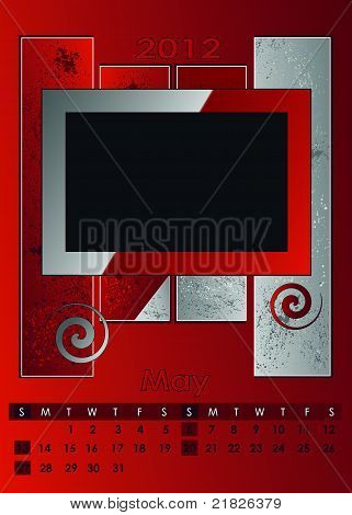 2012 May monthly calendar A3 photo frame for your photos