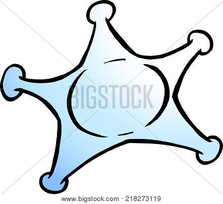 Cartoon Vector illustration of a Sherif Star Symbol