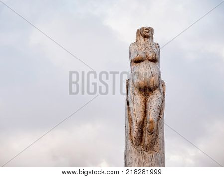 Wooden Carving Sculptures In Park Of Souls