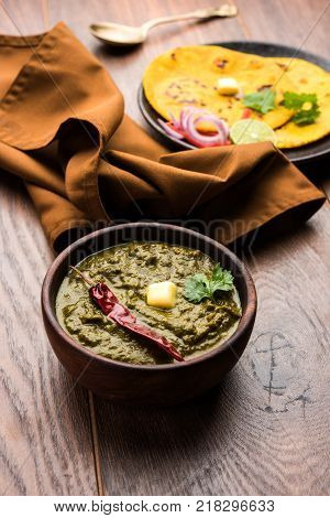 Sarson Ka Saag Makki Ki Roti popular north indian main course menu usually prepared in winter season