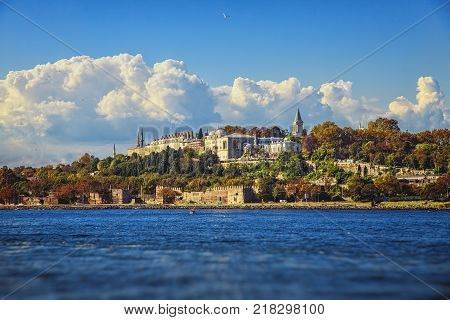 View of Topkapi palace before Marmara sea, Istanbul, Turkey