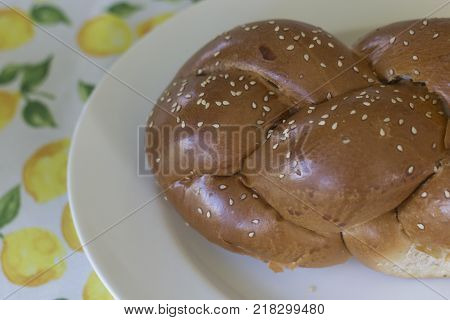 Challa - Traditional jewish bread served and eaten on Shabbat