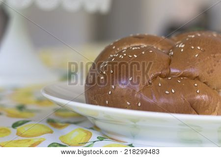 Challa - Traditional jewish bread served and eaten on Shabbat