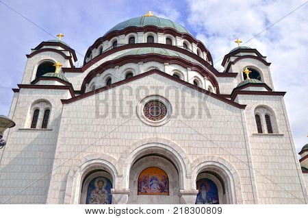 temple of saint Sava in Belgrade, Serbia monastary.
Orthodox church chapel. christian church
