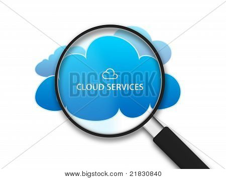 Förstoringsglas med moln