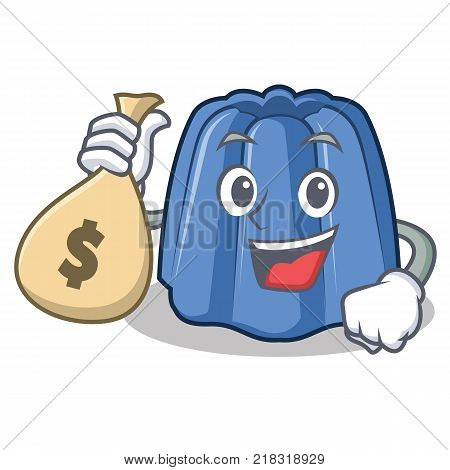 With money bag jelly character cartoon style vector illustration