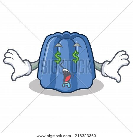 Money eye jelly character cartoon style vector illustration
