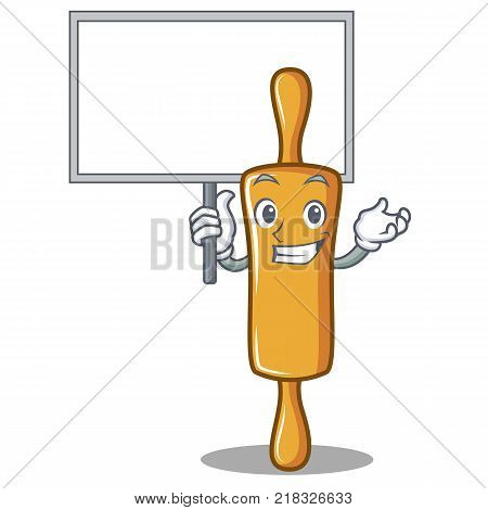 Bring board rolling pin character cartoon vector illustration
