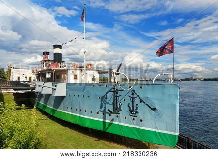 Steamship Museum St. Nikolay On Yenisei River. Krasnoyarsk, Russia