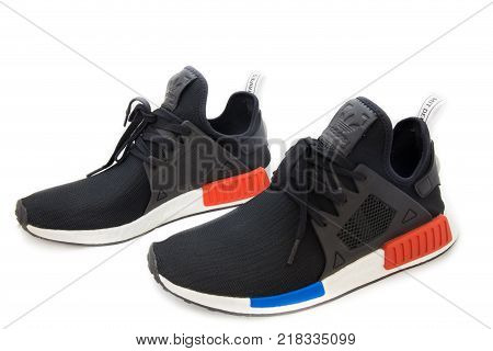 Bangkok, Thailand - August 11, 2017: Adidas Nmd Xr1 Og Shoes Isolated On White Background In Studio