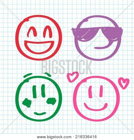 Modern outline style emoji icons collection. Premium quality symbols and sign web logo collection. Pack modern infographic logo and pictogram. Simple emoticons pictograms. vector illustration