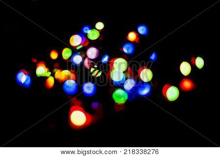 Multicolored bokeh. Bokeh. Colored abstract background. layout design can be used for a background concept or festival background.