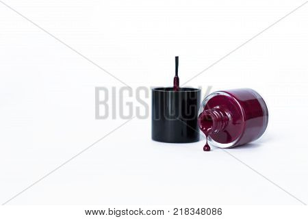 Capacity with Nail Polish Isolated on White Background