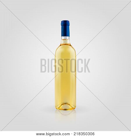 Wine bottle in a realistic style isolated on white background. 3d. Stock - Vector illustration for your design and business