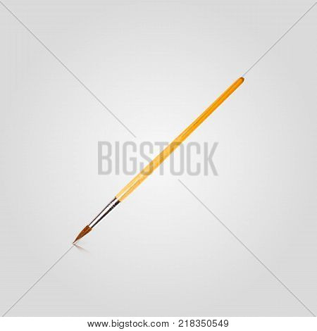 Paintbrush in a realistic style isolated on white background. 3d. Stock - Vector illustration for your design and business