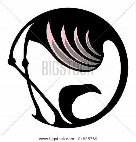 Flamingo Symbol In A Circle