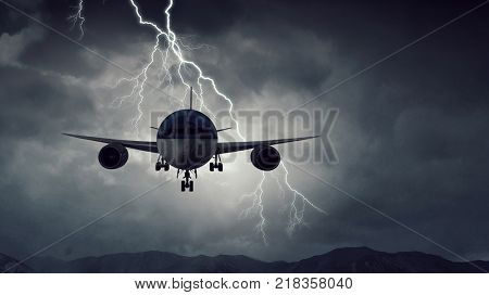 Airplane accident. Mixed media