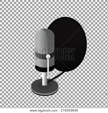 Isometric Podcast icon, vector flat design isolated on transparent background. -stock vector