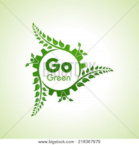 Save Nature and go green concept with eco gear stock vector