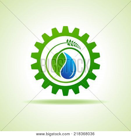 Save Nature and go green concept with eco gear stock vector
