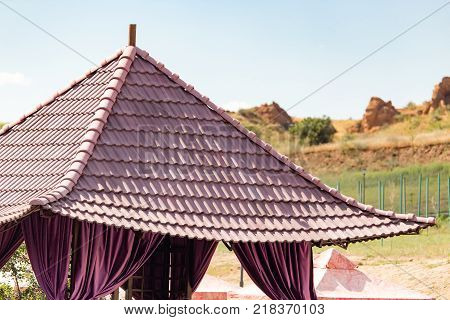 The roof of a house in Chinese style .