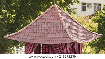 The roof of a house in Chinese style .