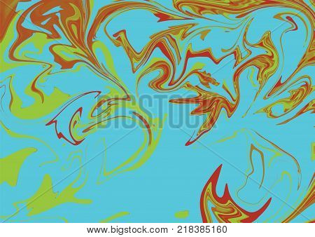 Blue background image with curvy orange and yellow lines